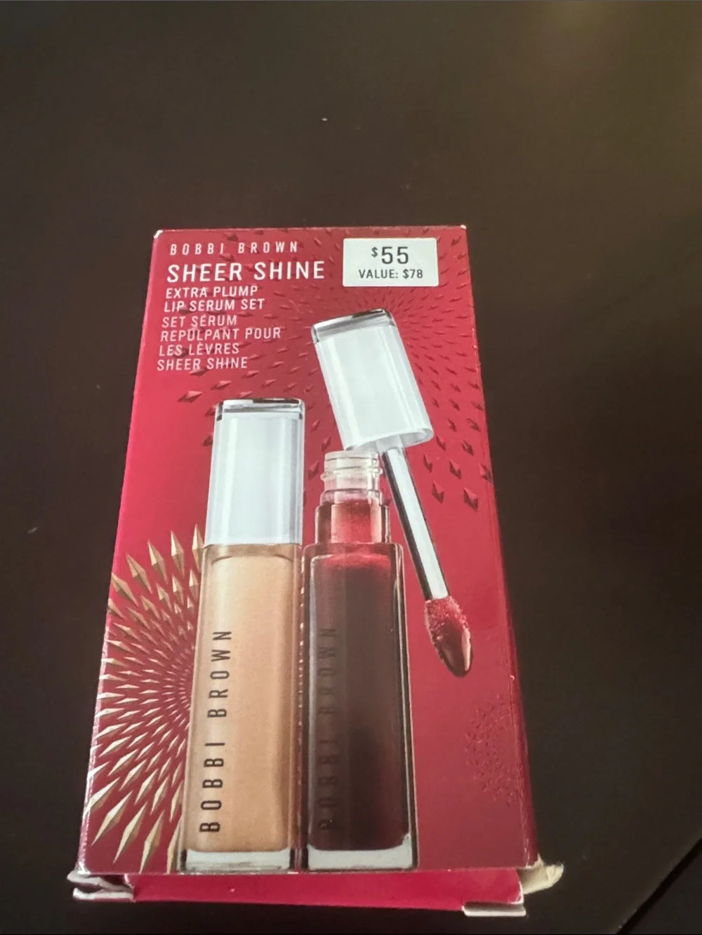 Bobbi Brown Sheer Shine Lip Serum Set - Deep Red & Clear Gloss